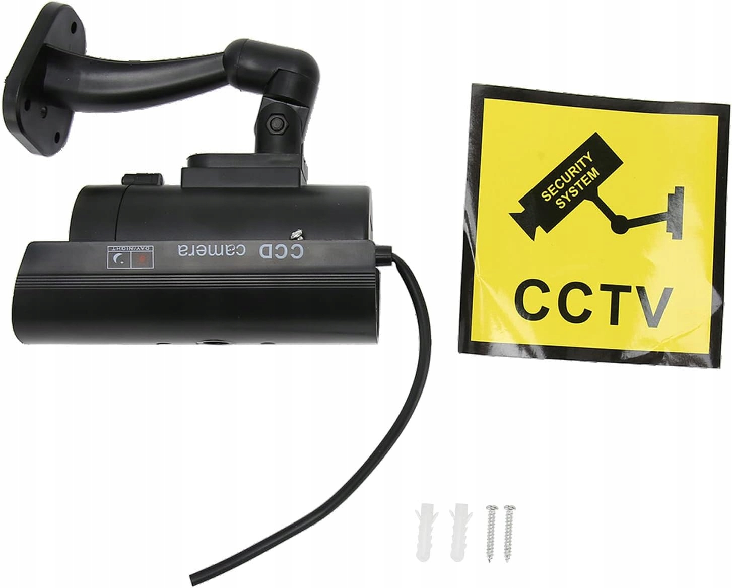 KAMERA ATRAPA IR LED MONITORING KAMERA ZEWNĘTRZNA ŚCIENNA Z DIODĄ MIGAJĄCA Kolor czarny