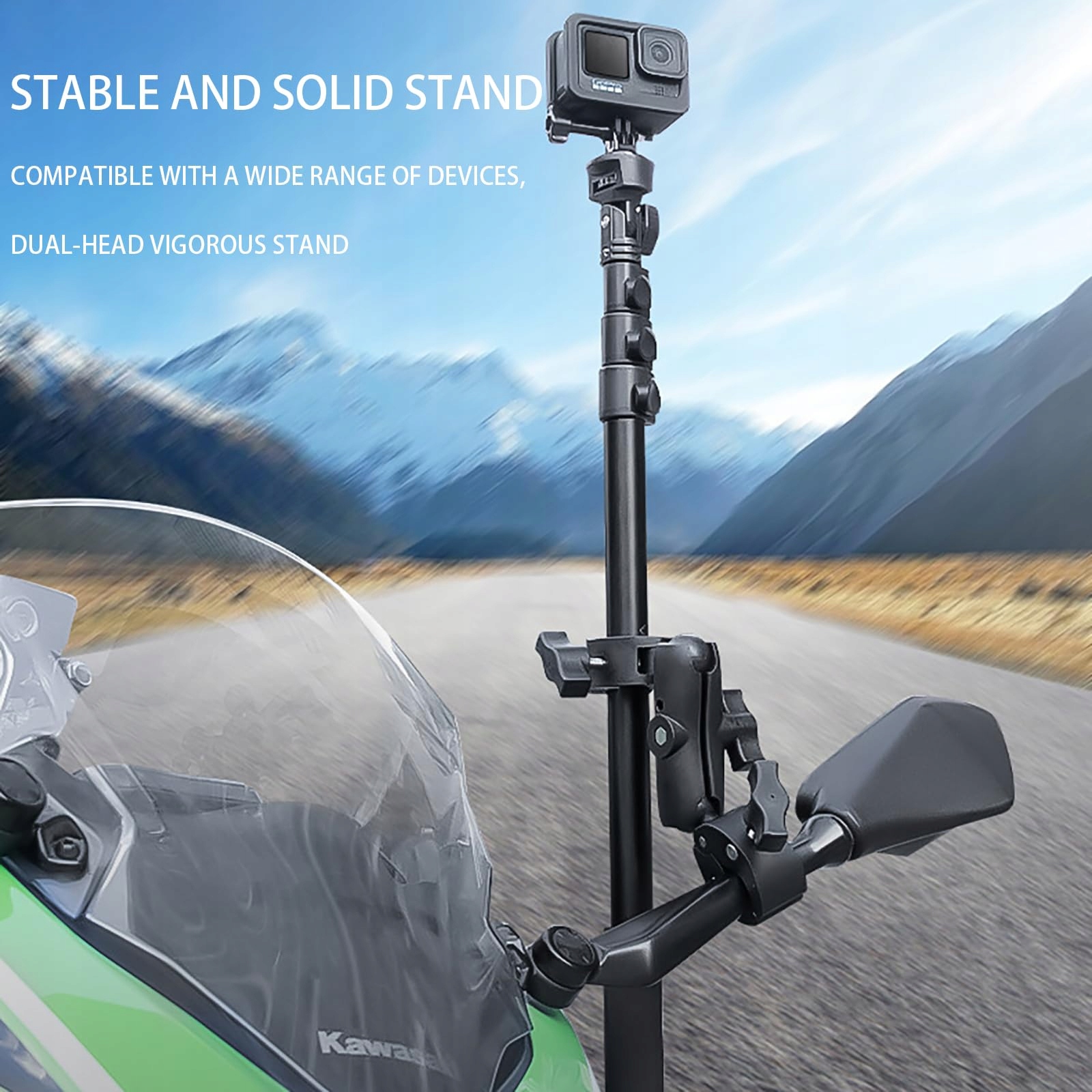 NEWFUN Uchwyt Kamery Do Insta360 X4 Zestaw Motocyklowy 360 Stopni Stabilny — miniatura 6