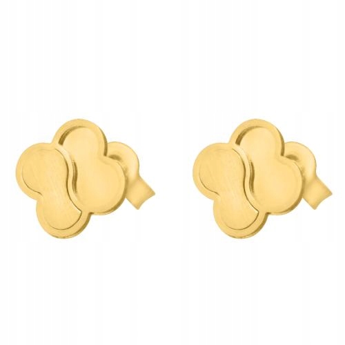 Náušnice zlaté 585 tyčinky s fantazijním tvarem ze dvou druhů zlata