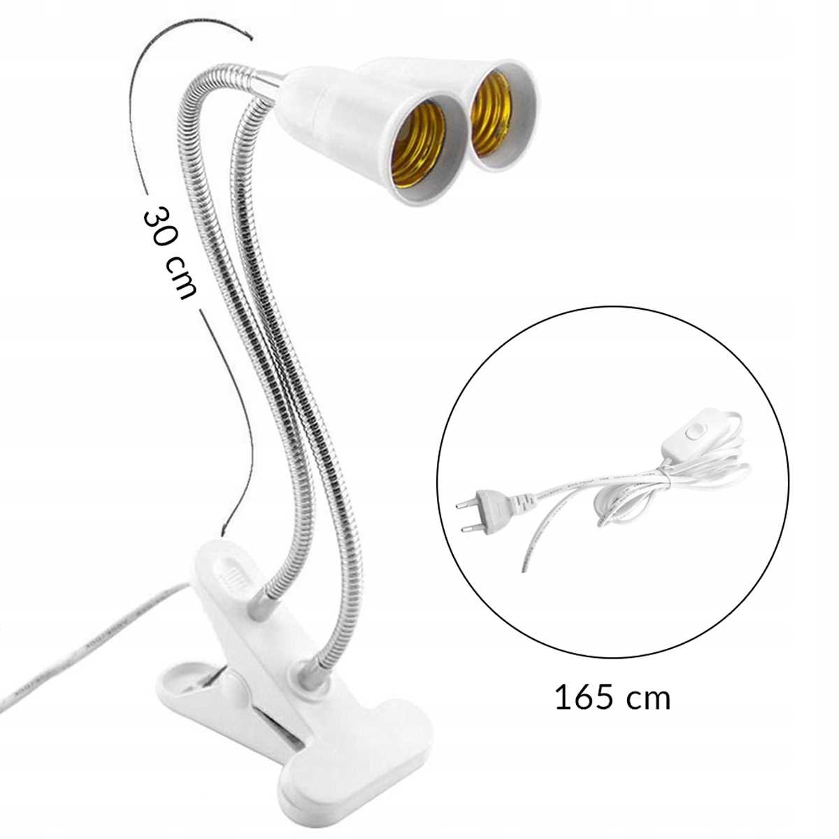 OPRAWKA LAMPA UCHWYT DO UPRAWY ROŚLIN 2x GNIAZDO GWINT E27 + UCHWYT Typ oświetlenia GROW