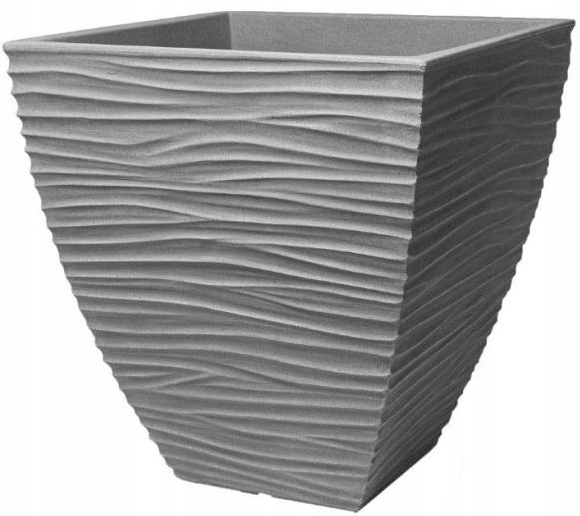 Doniczka Osłonka Sand Struktura Galicja Szara Kwadratowa 39x39x39,5cm 40L