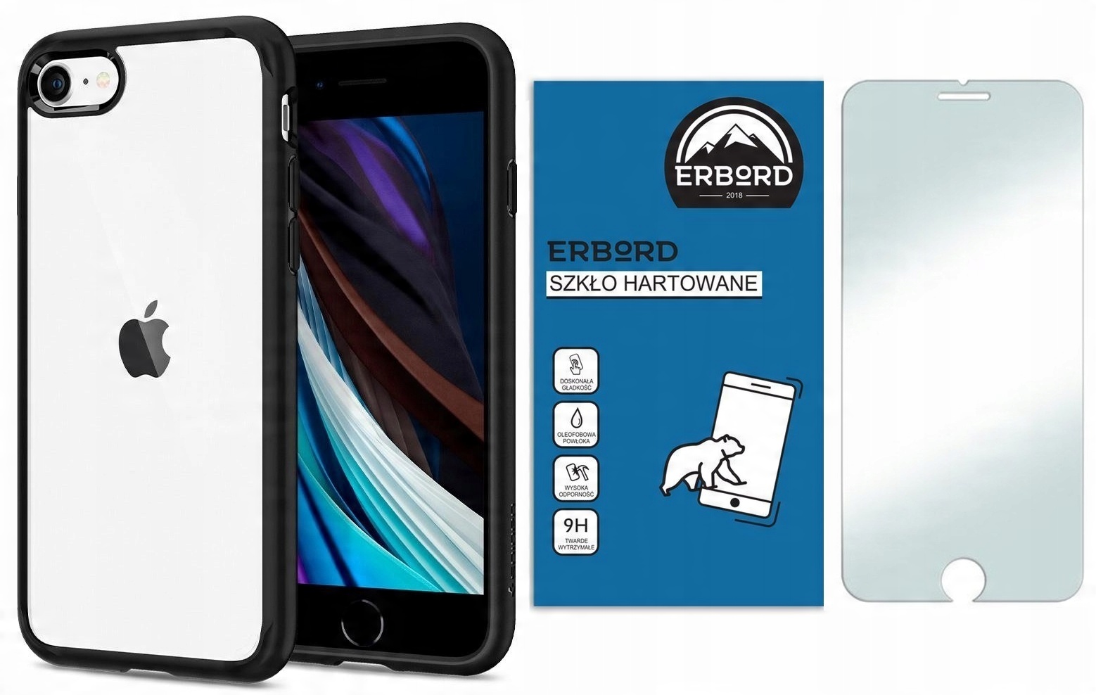

Etui Spigen do iPhone Se 2020 / 8 / 7 + Szkło