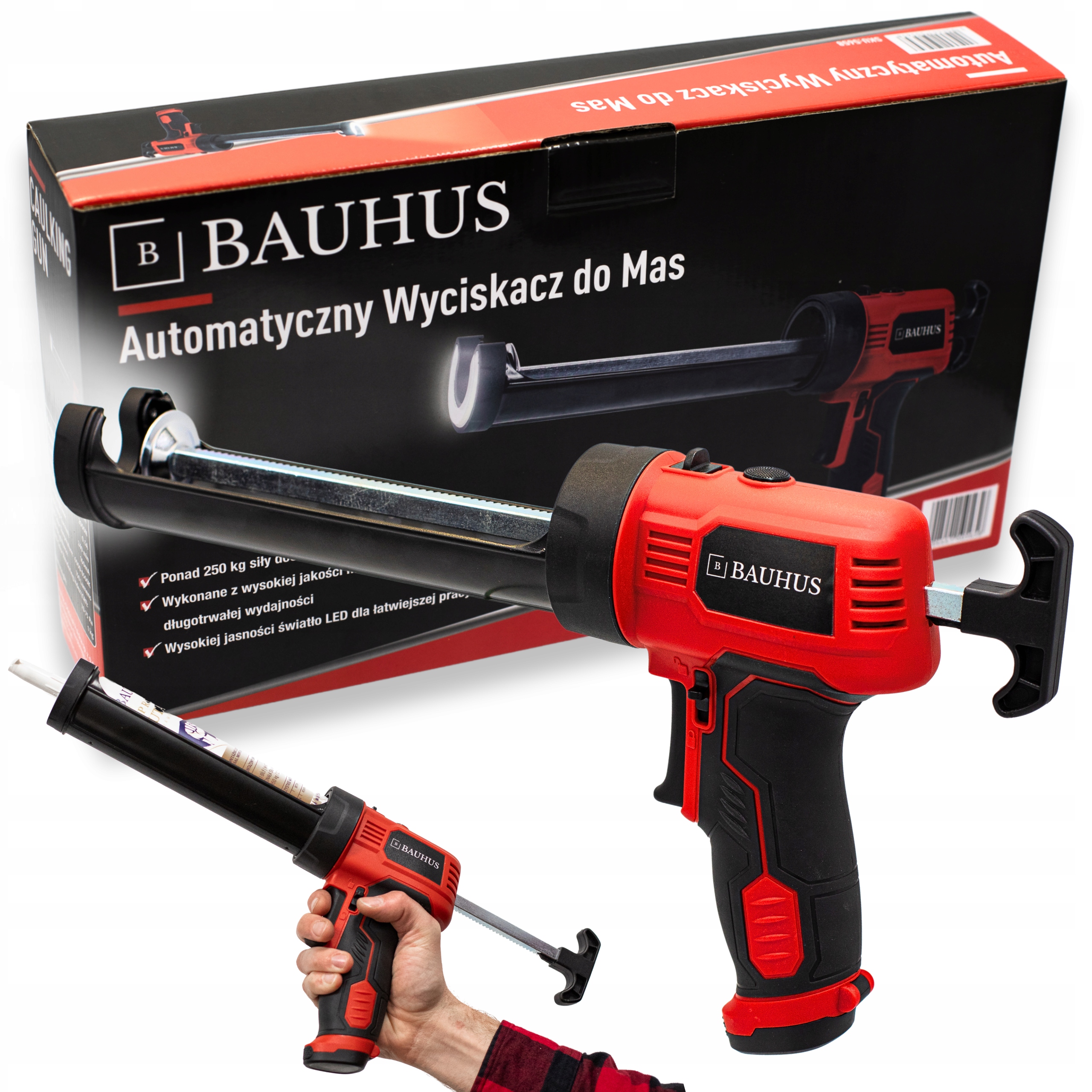 Vytlačovač Pistole Na Silikonové Lepidlo Automatický Akumulátorový Bauhus