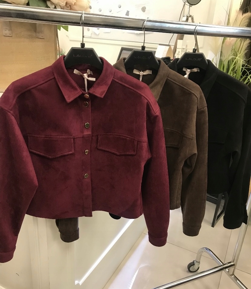 Košile Bordó Semišová Krátká Model 1004 Lalous velikost S