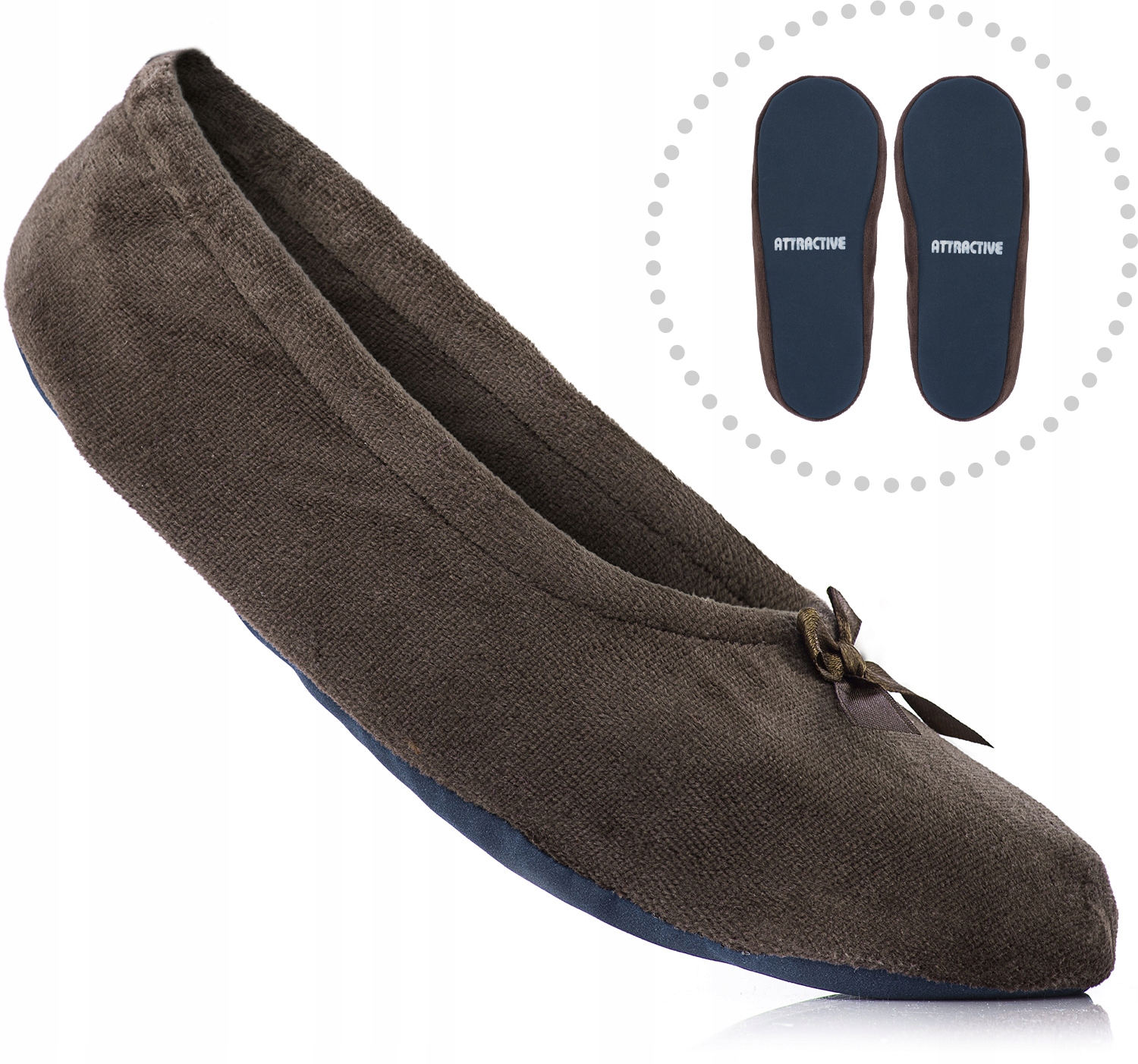 

Lekkie kapcie damskie w postaci baletek - r.37