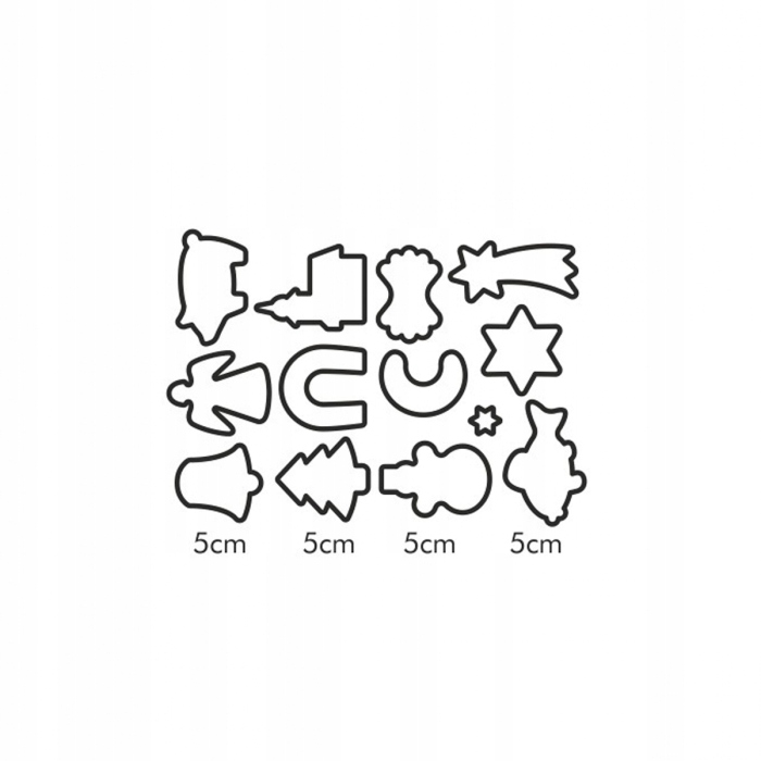 ZESTAW FOREMKI DO CIASTEK PIERNIKÓW ŚWIĘTA x22 SZT Materiał inny