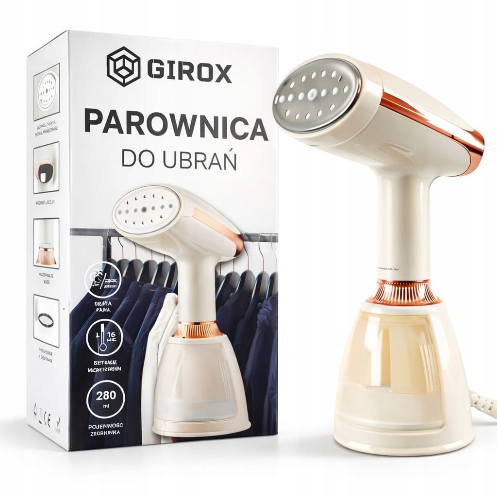 Parownica Żelazko Parowe 1500W 3 Stopniowa Regulacja Pary Klips Szczotka