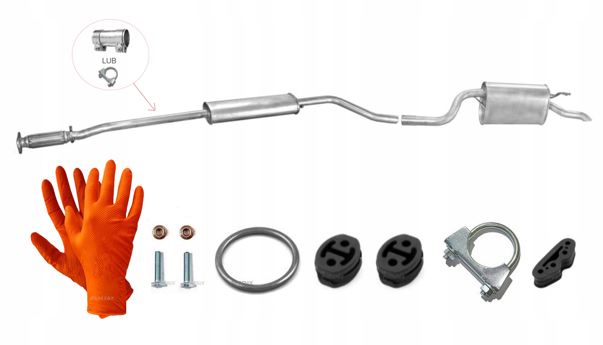 Fiat Punto II 1.2i 16V 59kW (1999-2006) Koncové Středové Tlumiče