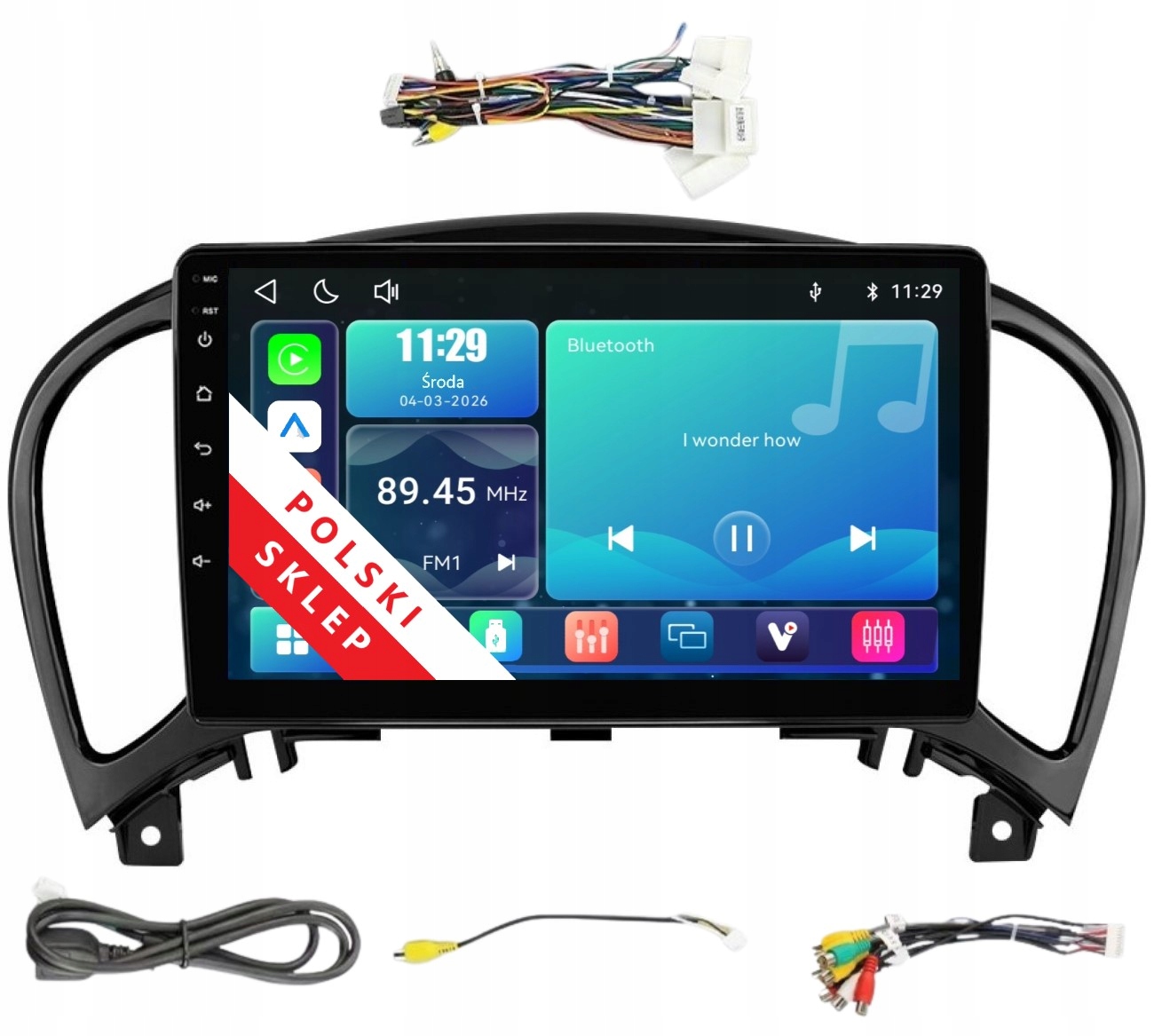 Radio 2DIN Nawigacja Linux Nissan Juke Apple Carplay Android Auto