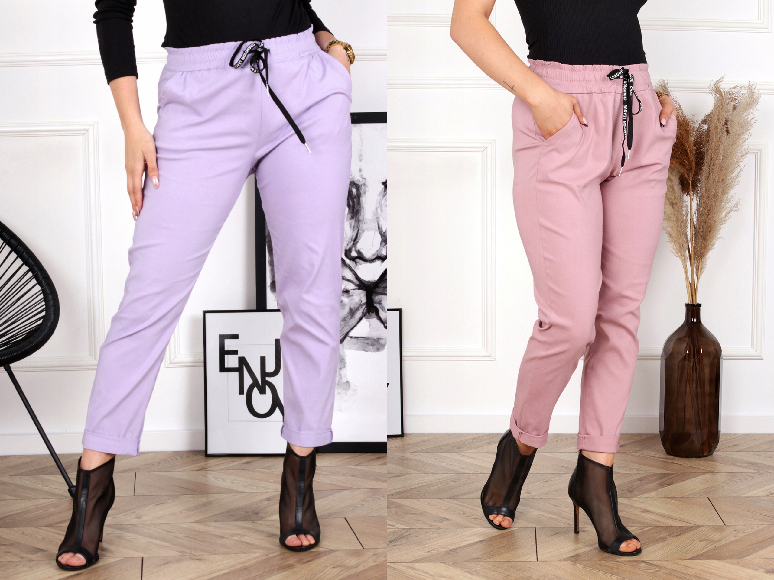 SPODNIE DAMSKIE RURKI CYGARETKI KLASYCZNE MODNE WYGODNE ELASTYCZNE 42 XL Materiał dominujący inny