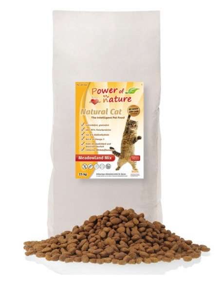 Levně Power of Nature Natural Cat Meadowland Mix – kuřecí, krůta, losos – 12 kg