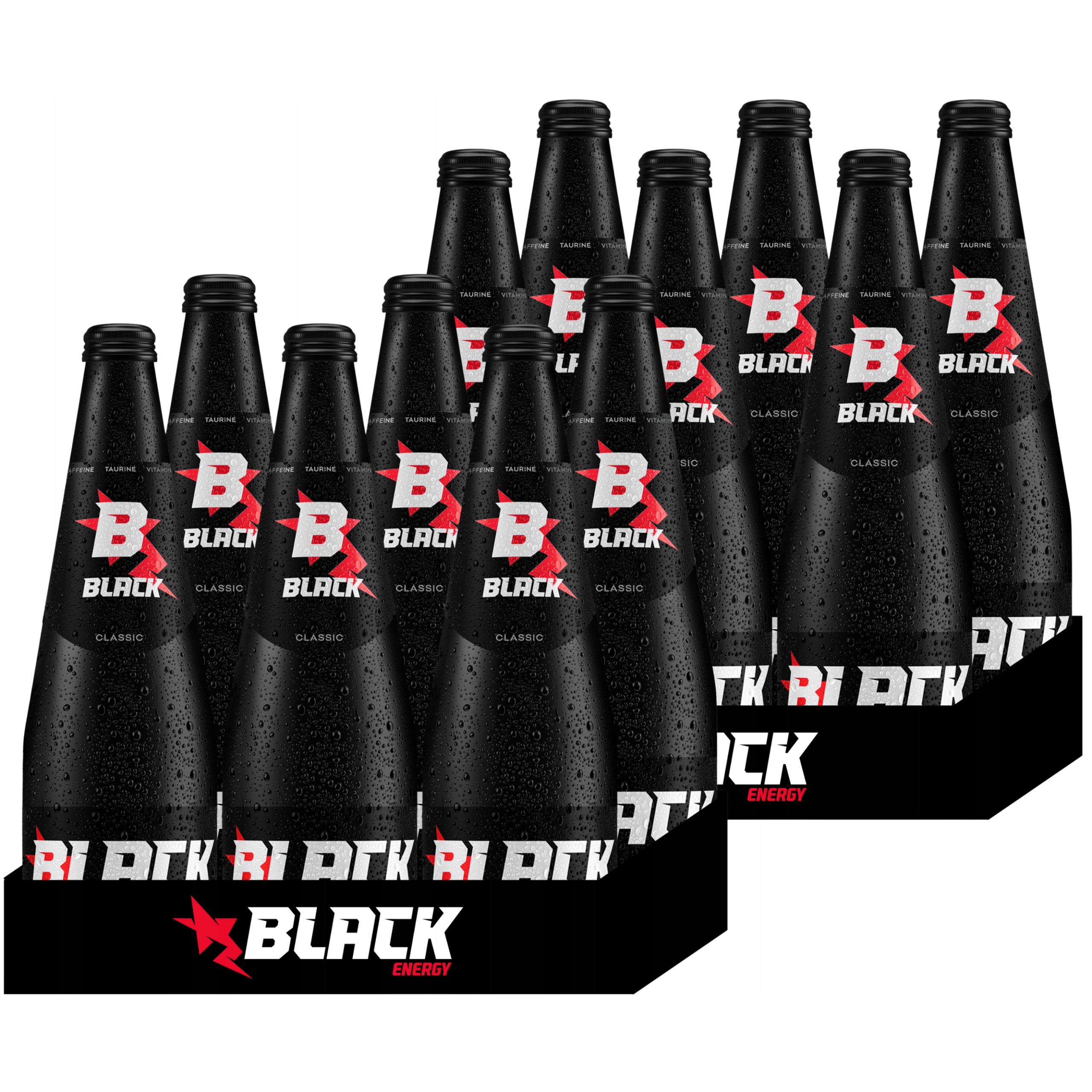 Levně Black Energy Sycený energetický nápoj sklo 300 ml x 12 kusů