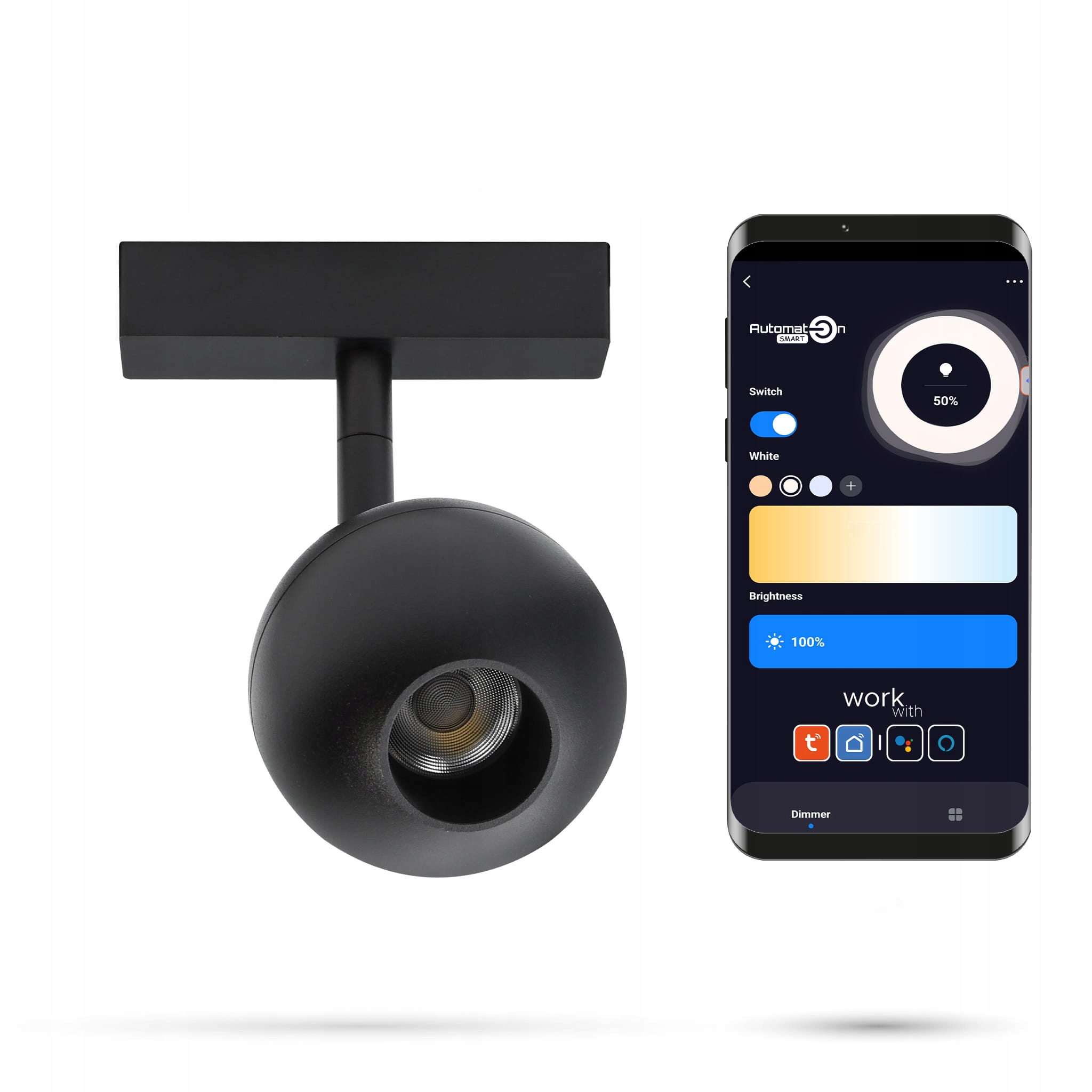 Reflektor Zigbee Tuya Kula 10W Q80 Slimtrack FiberFLEX 48VDC stmievateľný