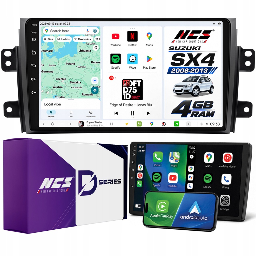 Automobilové Rádio Ncs D9 Suzuki SX4 2006-2013 Android 4GB Lte
