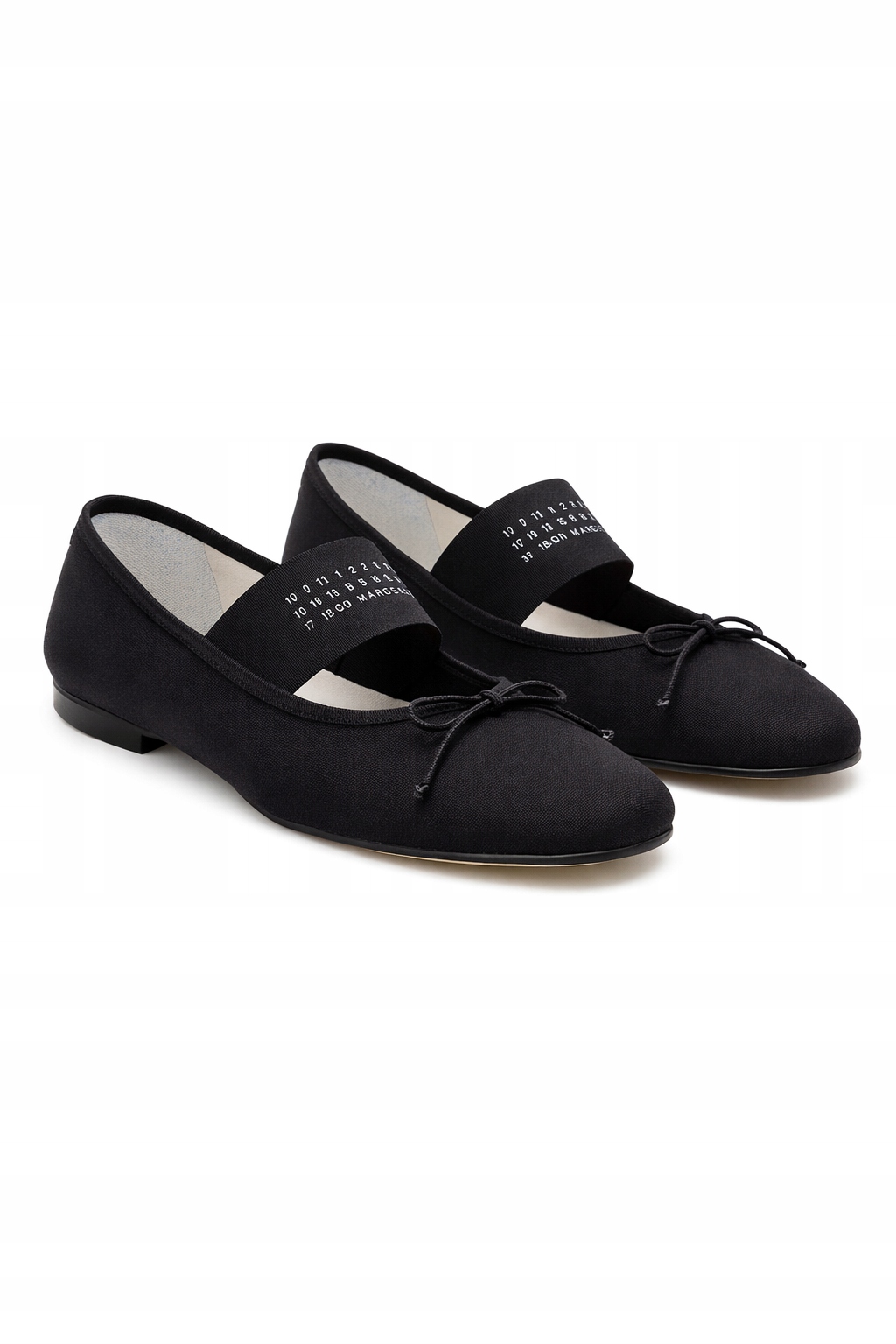 MM6 Maison Margiela Černé Látkové Baleríny S Mašličkou 36 I2A