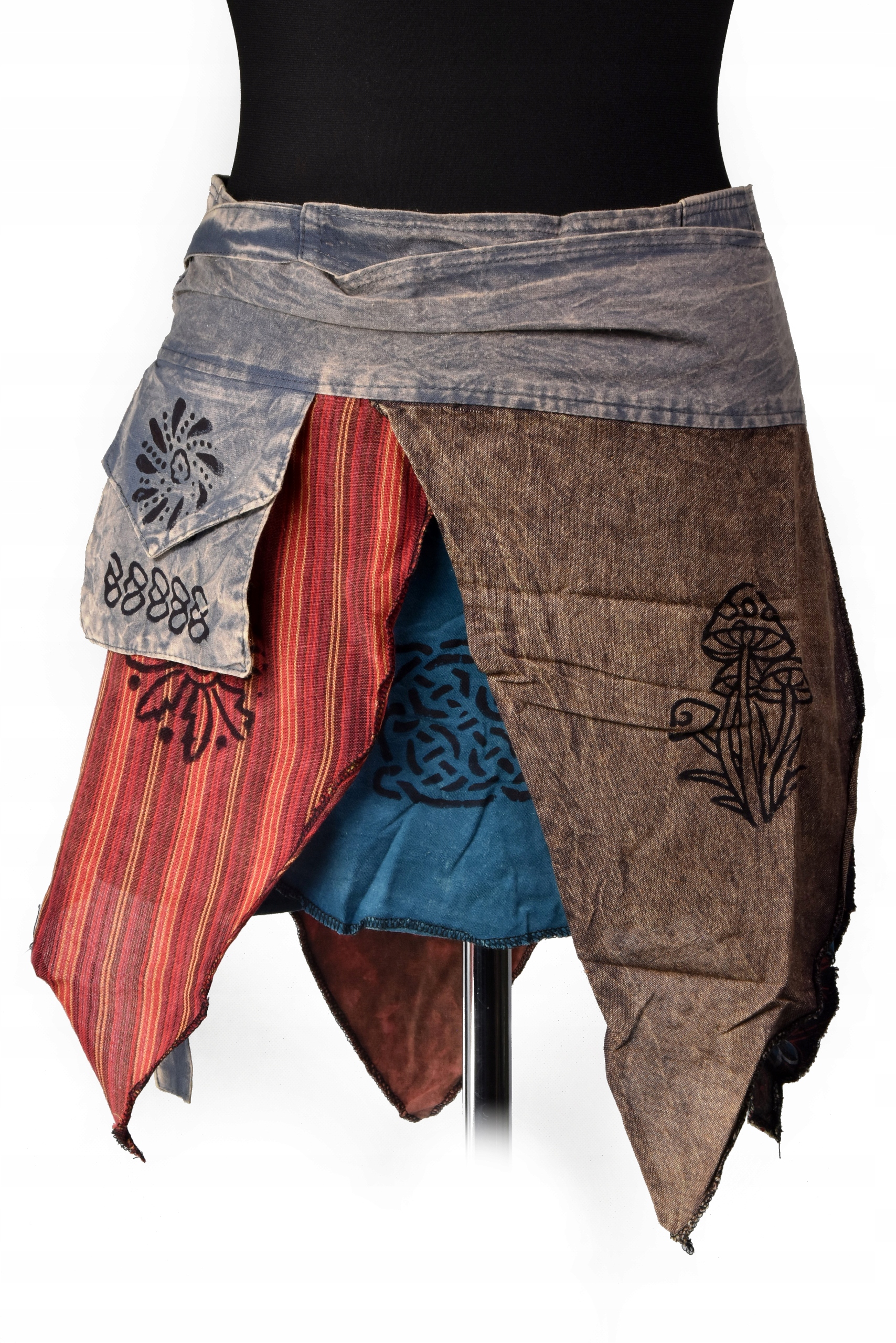 Hamro sukně Wrapper asymetrická mini velikost univerzální Pocahontas