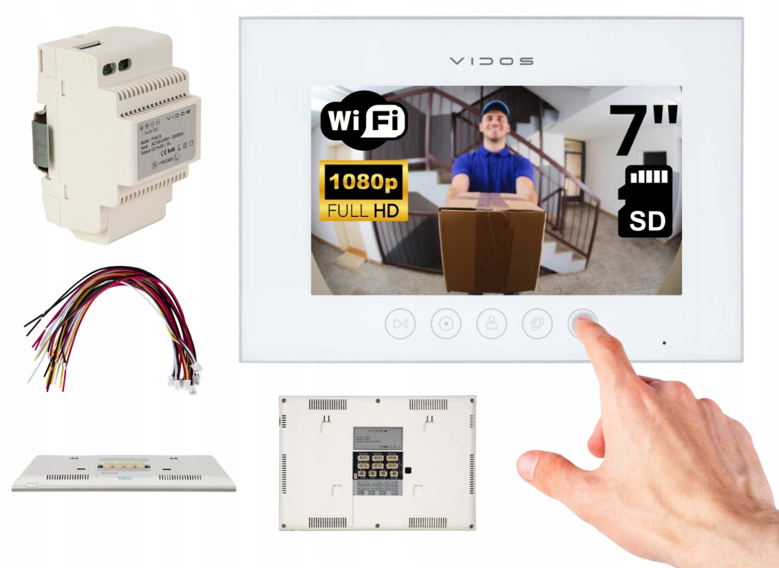 Monitor dotykowy LCD 7" WiFi M11W-X biały Vidos X ekran LCD 7 cali 1024×600