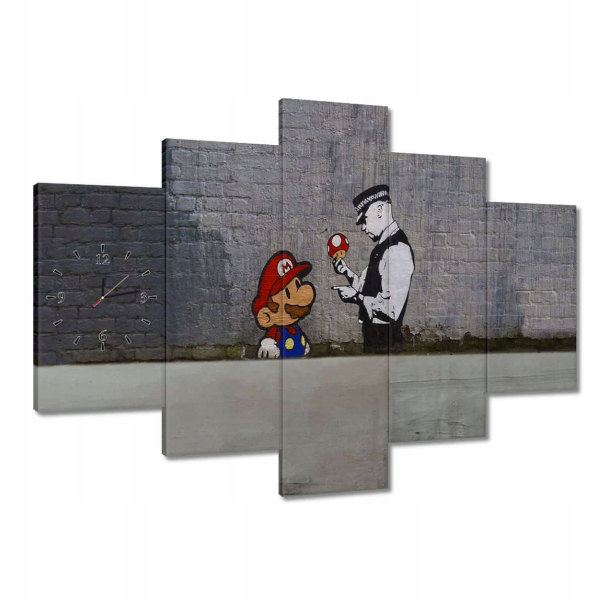 Hodiny 150x105 Banksy Grzybiarz Polícia