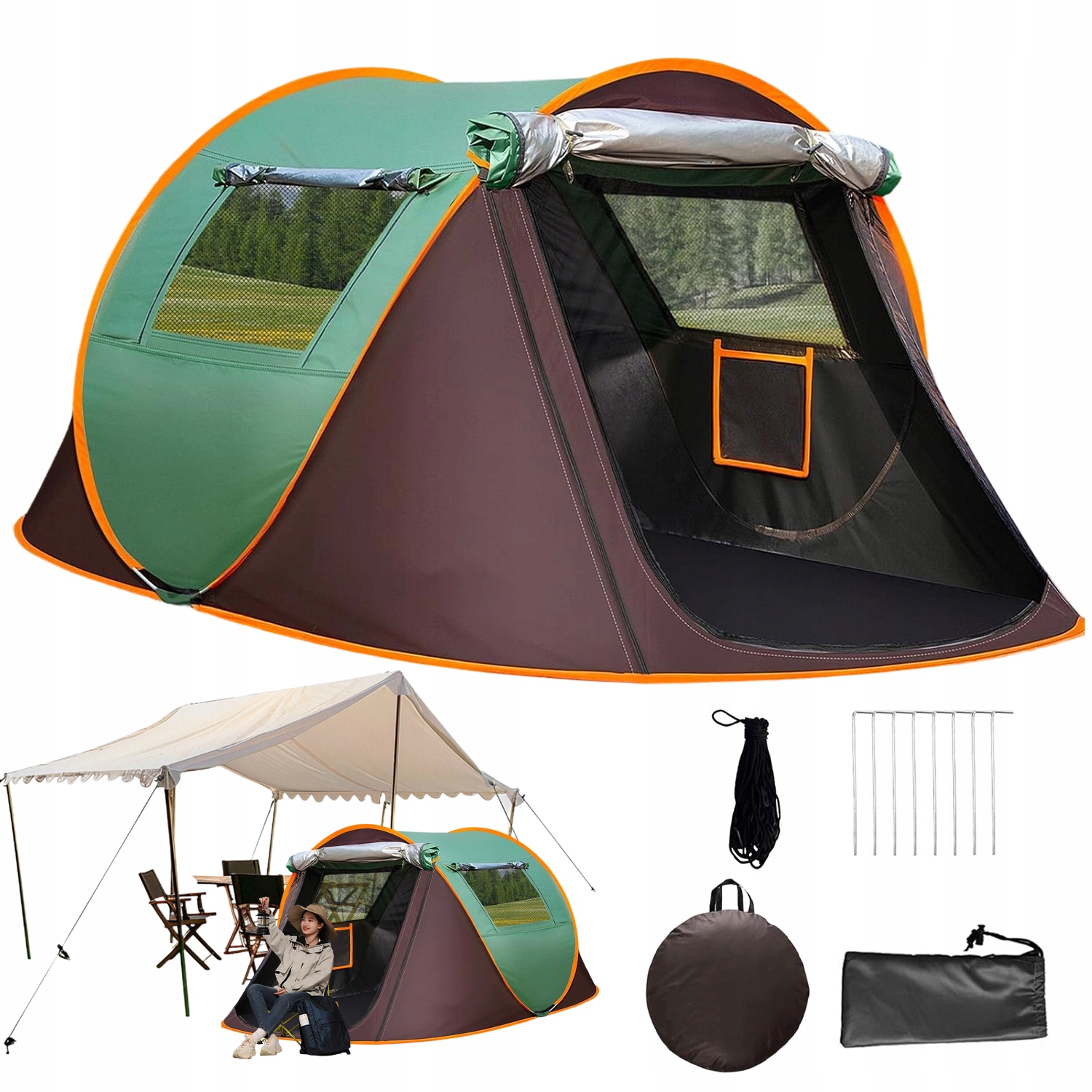 Stan Pro 2 Osoby Kempingový, Voděodolný, Vysoká Rychlá Montáž 250*145*110 CM