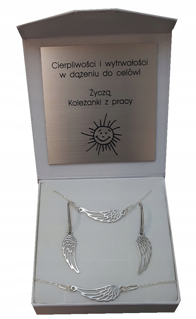 

Komplet skrzydła skrzydełka Wings Grawer srebro925