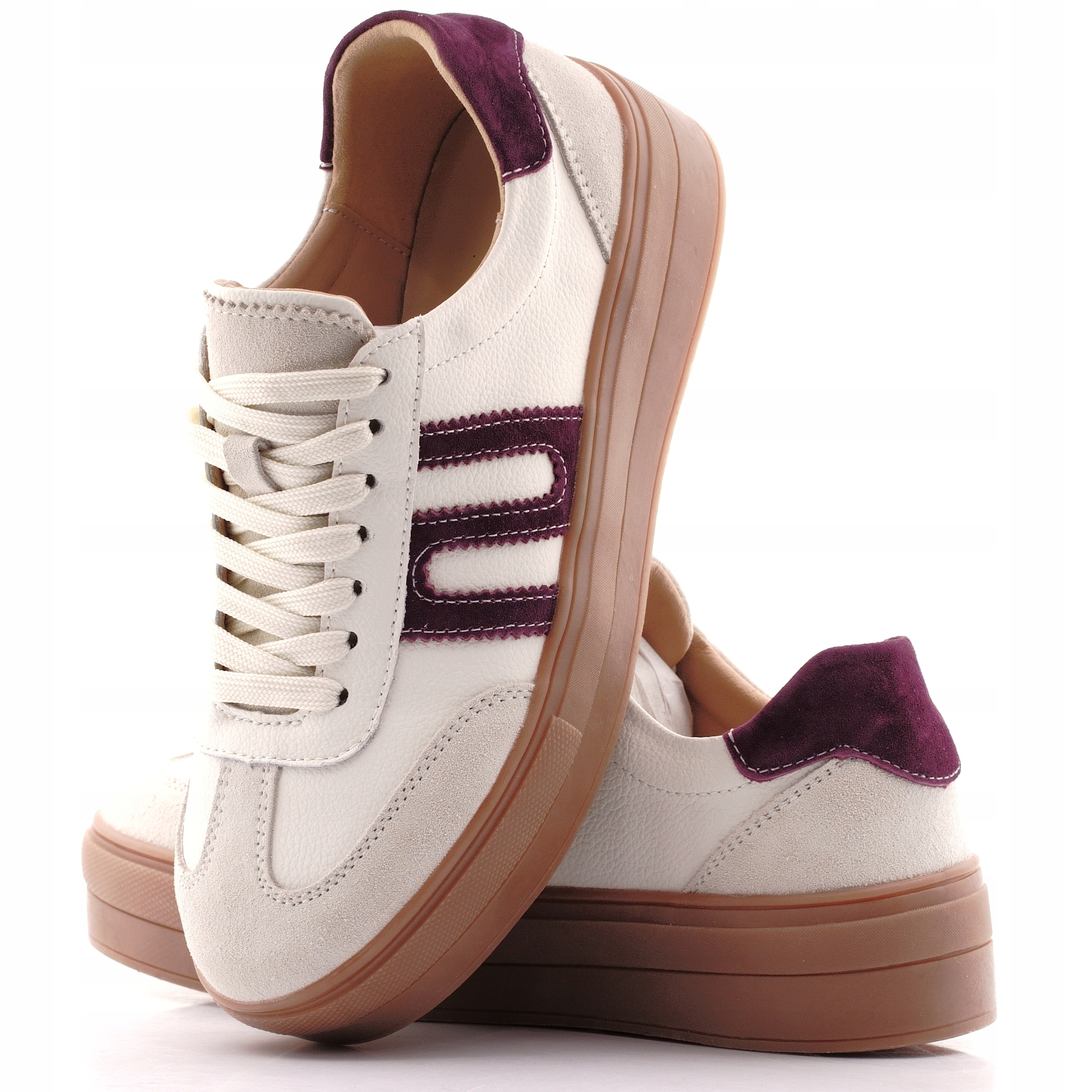 Lunava Skórzane Buty Sportowe Damskie Klasyczne Sznurowane 018 37