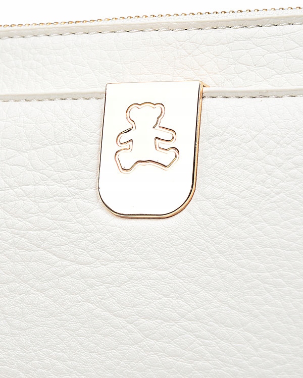 LuluCastagnette Torebka Damska Listonoszka z Misiem pasek Odcień ecru