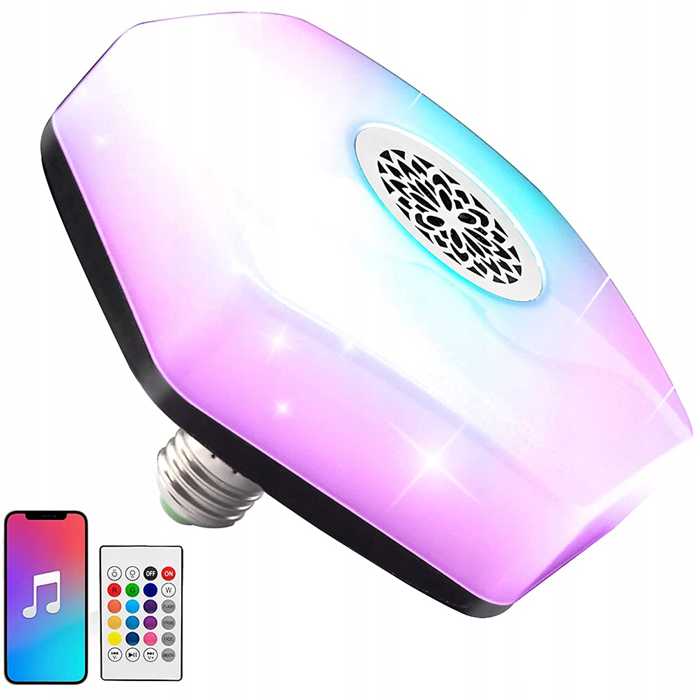 

Żarówka Kolorowa Led Rgbw Głośnik Bluetooth Pilot