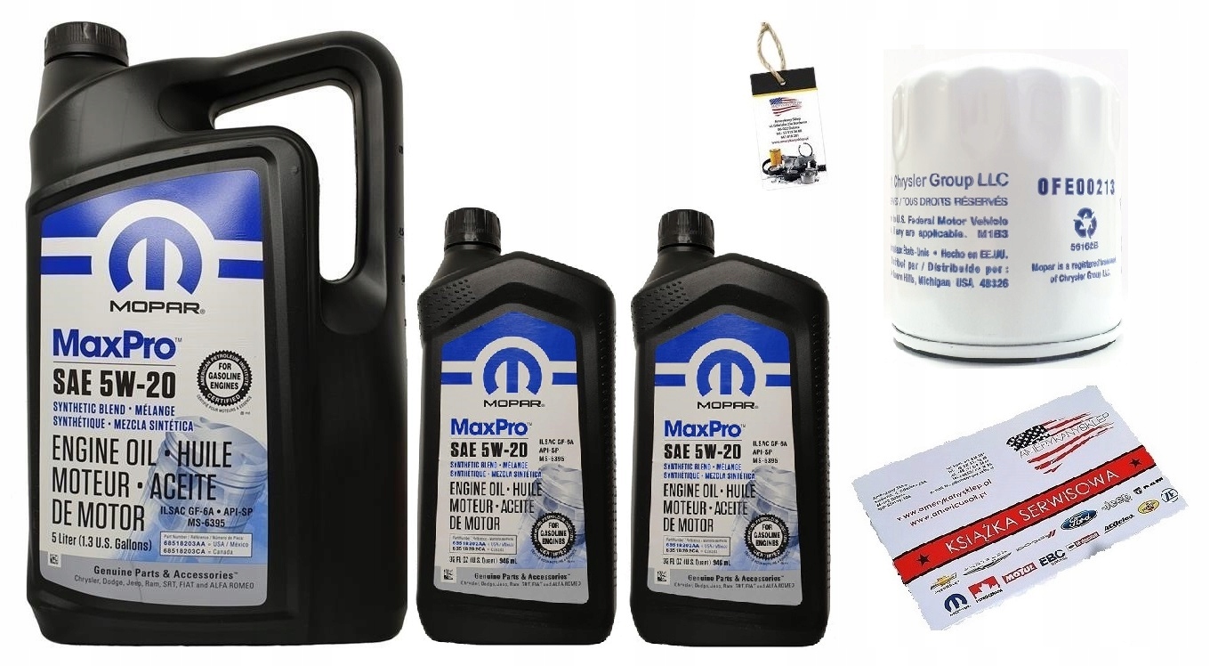 MOPAR 5W20 7L + FILTR 04105409AC + GRATISY