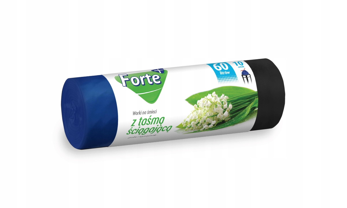 7X Ldpe Pytle na odpadky s páskou Forte+ 60L 10 Ks Modré
