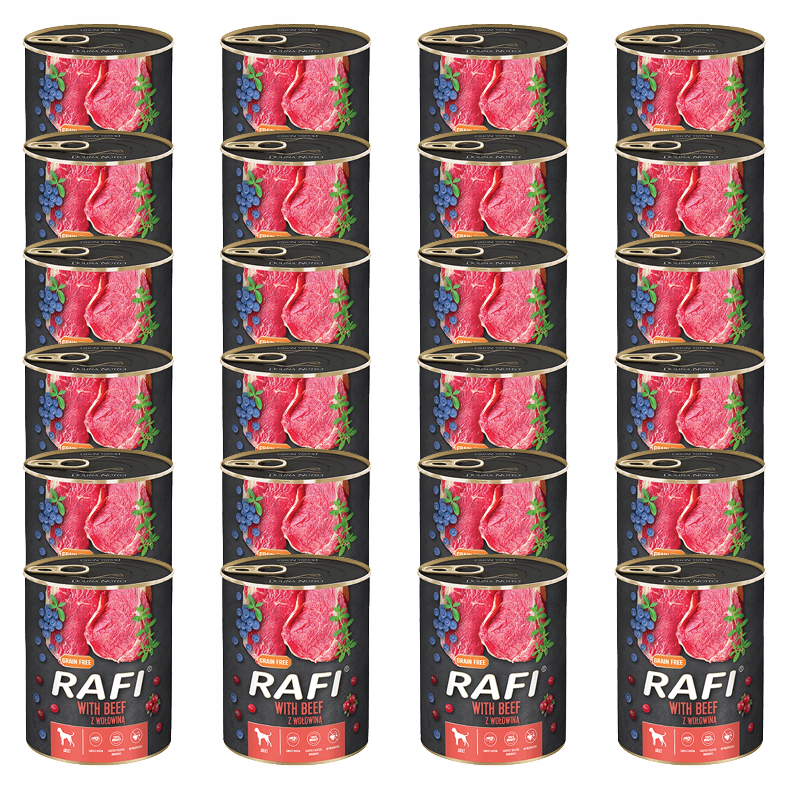 Levně Dolina Noteci Rafi Krmivo pro psy Hovězí 24 x 800 g