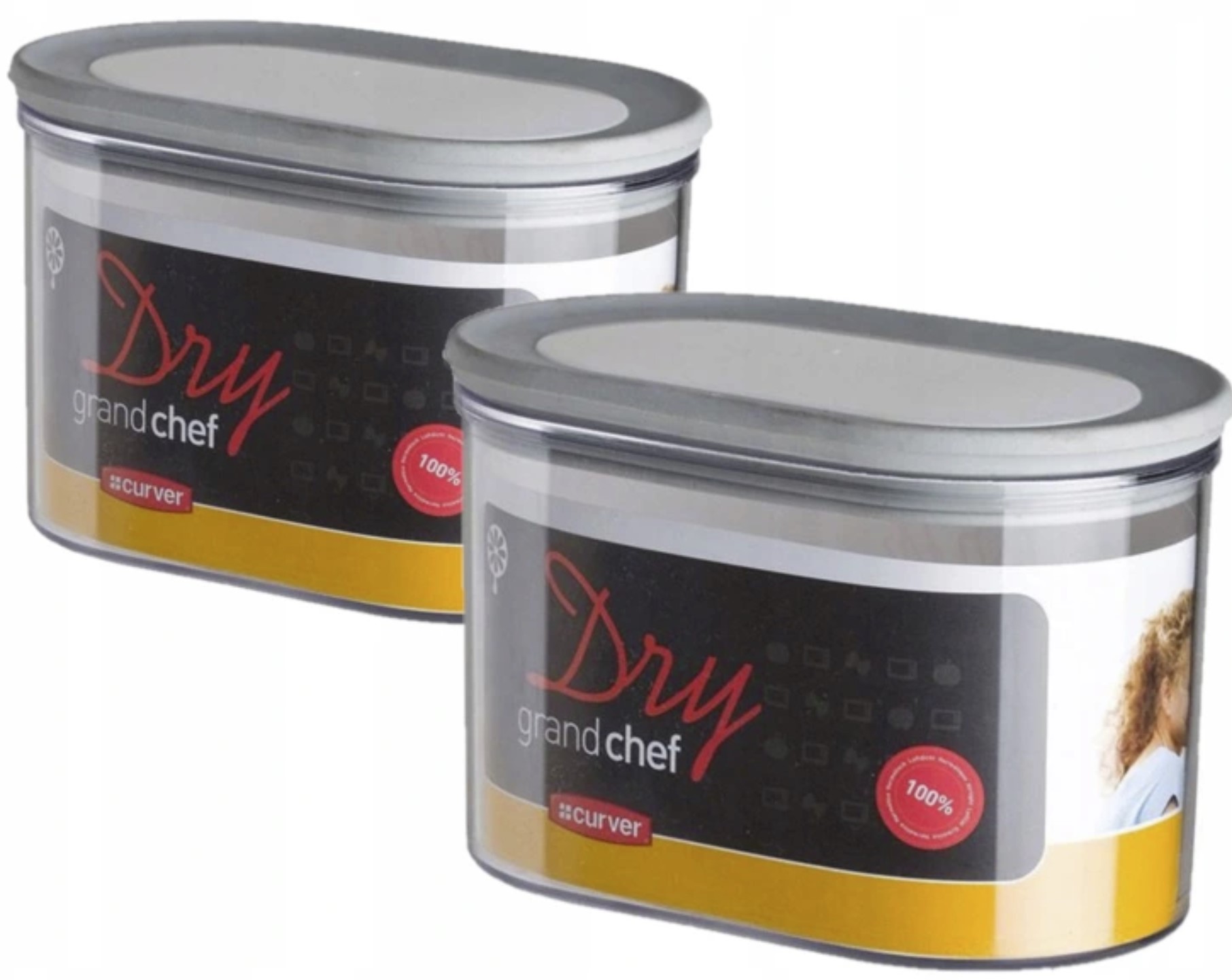 

2x Pojemnik Na Artykuły Sypkie Żywność Sól Płatki