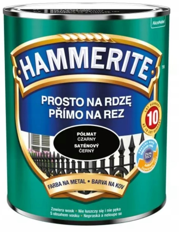 HAMMERITE PÓŁMATOWY CZARNY 2,5 L