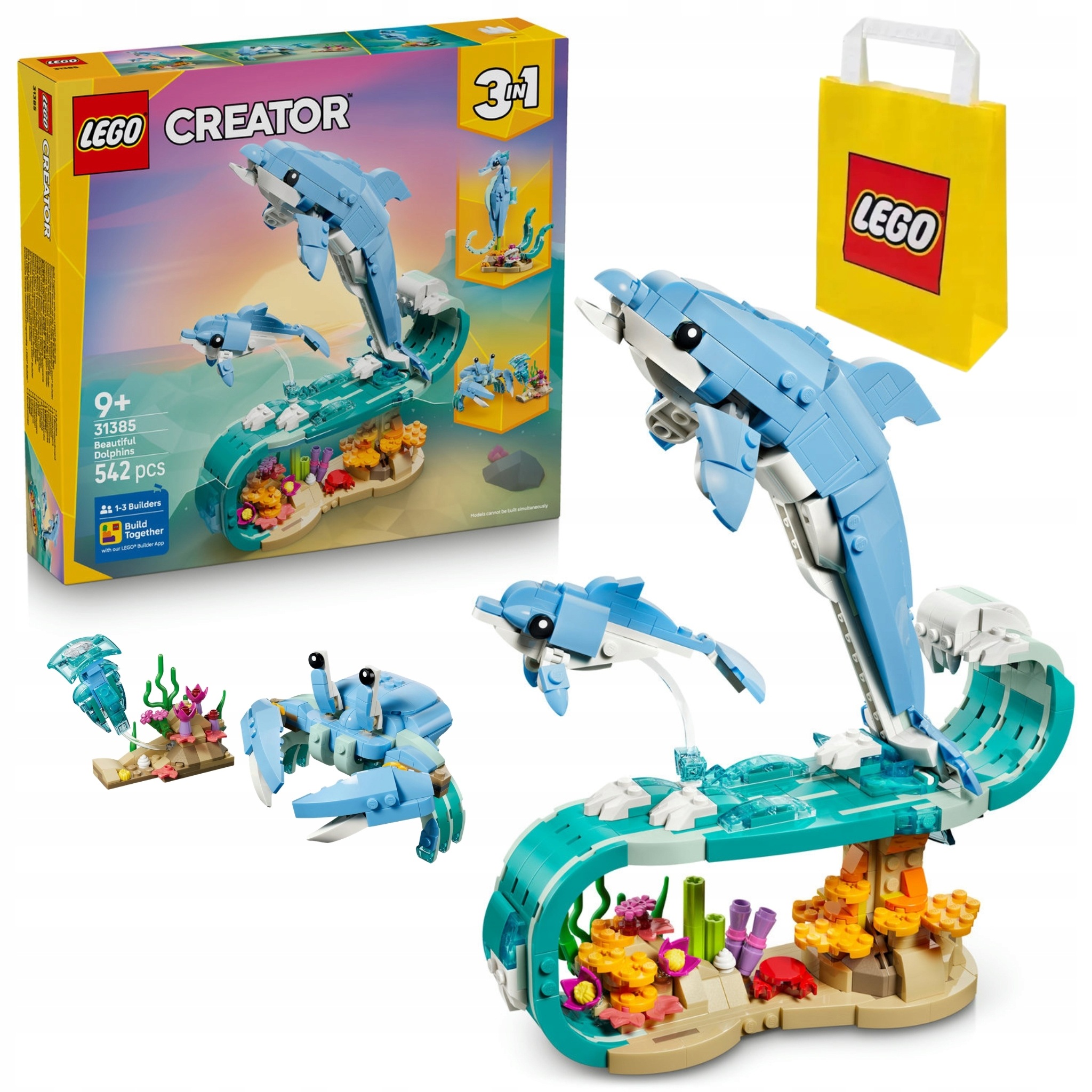 Lego Creator 3V1 31385 Mořská Zvířata Zvířátka Věk 9 Taška Dárek