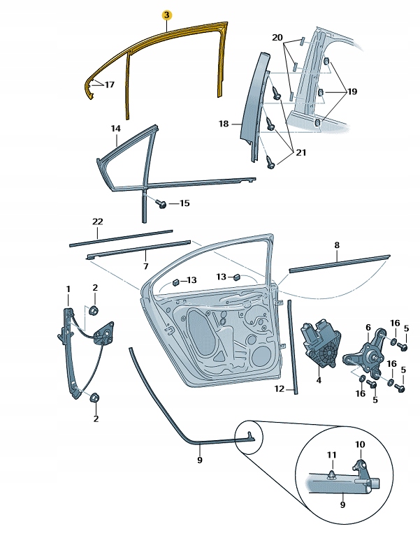USZCZELKA DRZWI TYŁ PRAWY SKODA OCTAVIA 5E5839432G