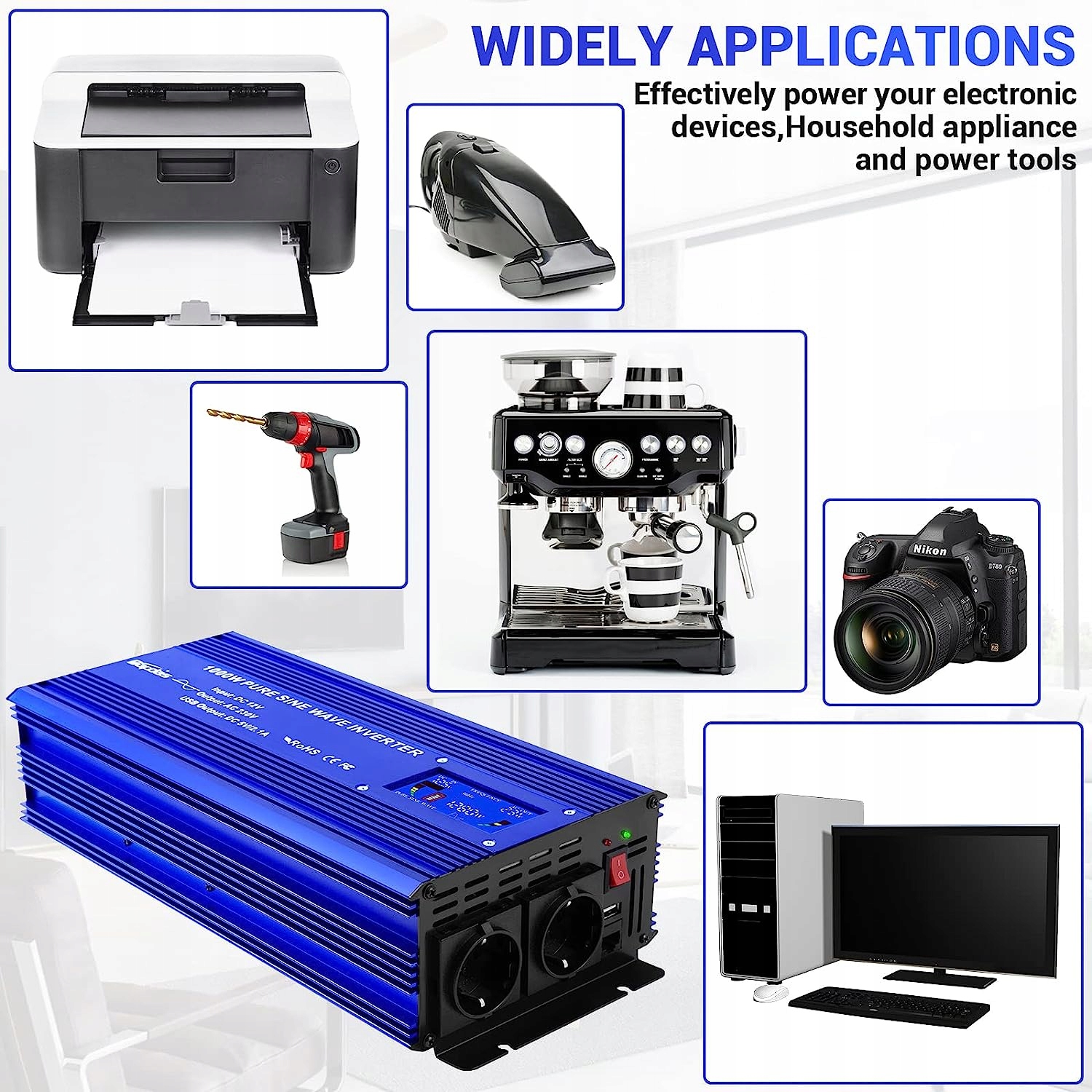 BAPDAS PRZETWORNICA NAPIĘCIA 1500 W SINUSOIDALNA Moc użytkowa 1500 W