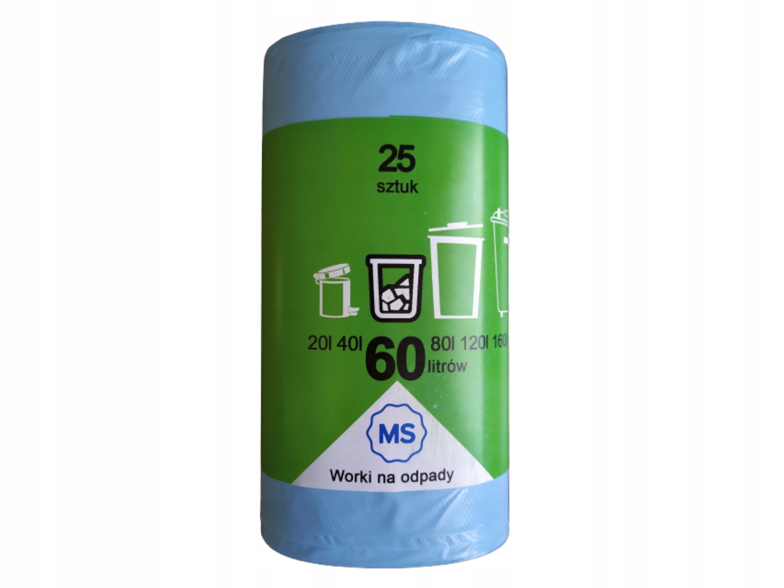 

Worki na śmieci 60L Ldpe Niebieskie Rolka 25 szt.
