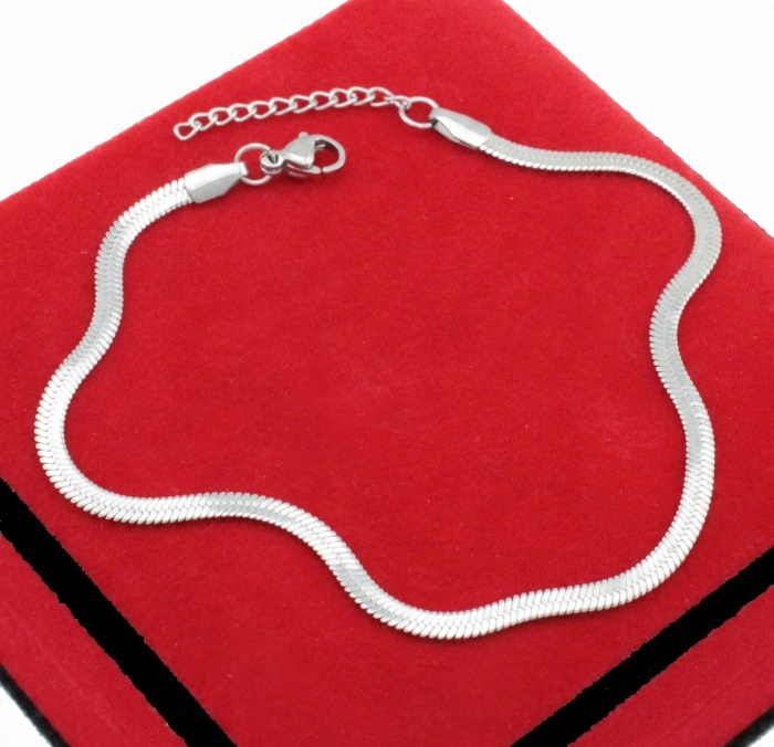 

Bransoletka Srebrna Na Nogę Żmijka 24 +3 cm Stal
