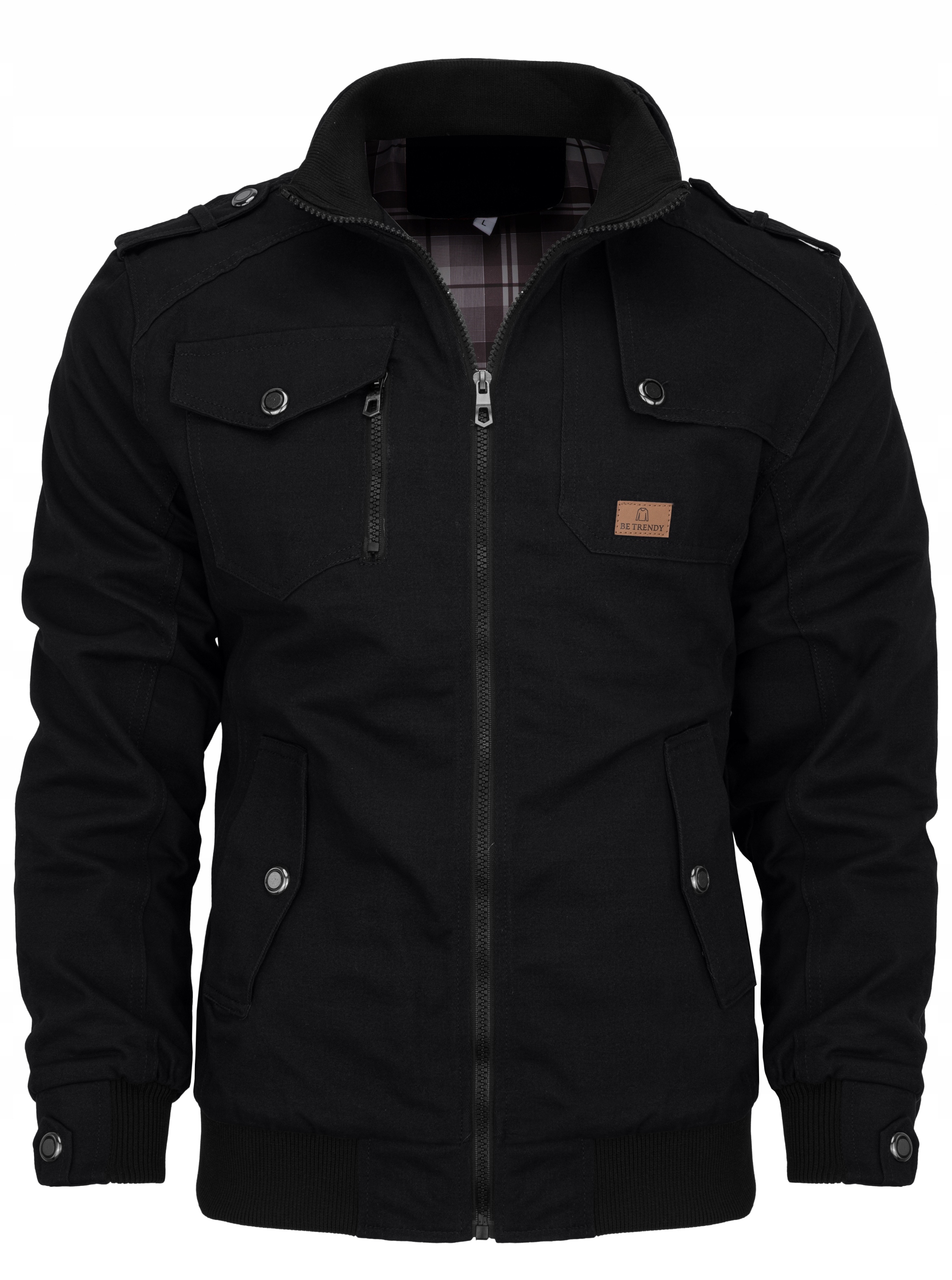 Kurtka Męska Przejściowa Pilotka Bawełniana Wiosna Jesień Czarna 014 M