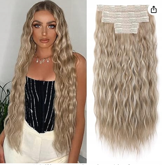 Reecho Clip in Hair, 5 ks Přírodní měkké tmavě popelavé blond 60 cm