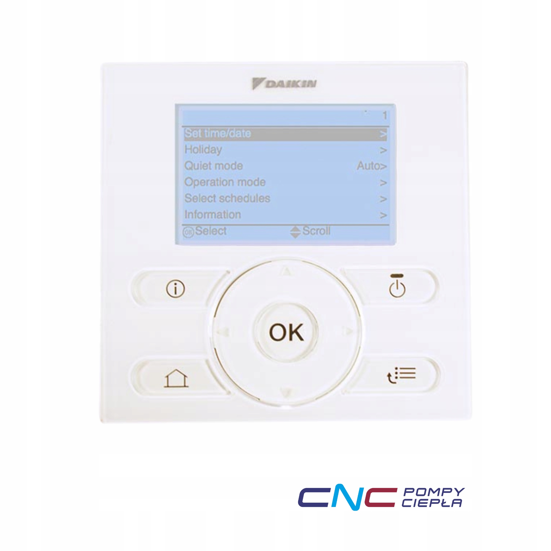 Sterownik przewodowy Daikin EKRUCBL4 0 panel do obsługi pomp ciepła