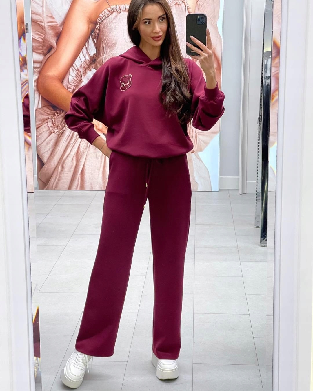 Tepláková Mikina Bordó 0918 Lalous vel L