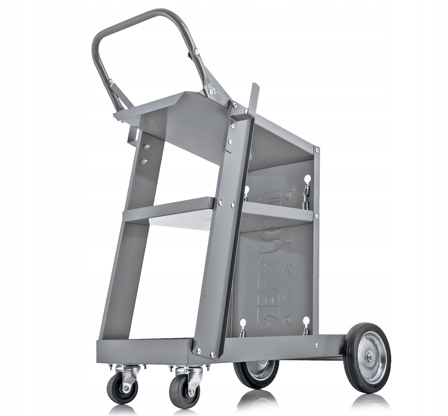 WÓZEK SPAWALNICZY DO SPAWAREK MIG MAG MMA TIG z półką na butle STABILNY Waga produktu z opakowaniem jednostkowym 12 kg