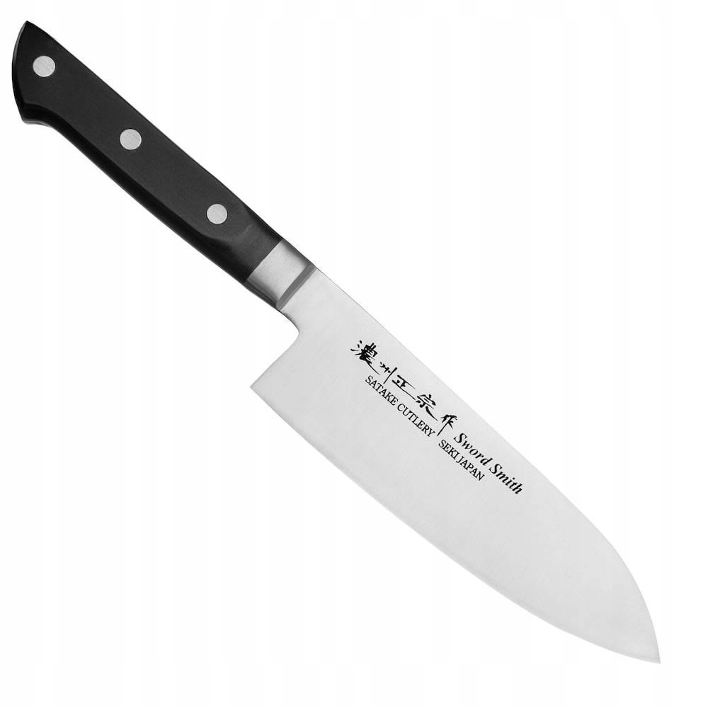Satake Katsu Japonský ostrý kuchynský nôž Santoku na zeleninu 56-58 Hrc 17 cm