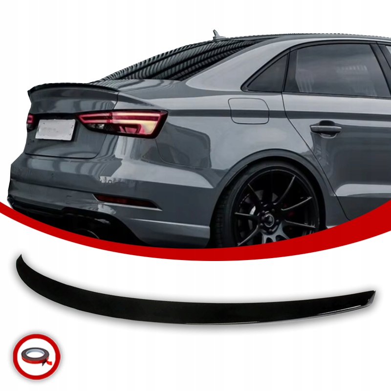 Audi A3 8V 2013-2020 Letka Spoiler Nástavec Černý Lesk