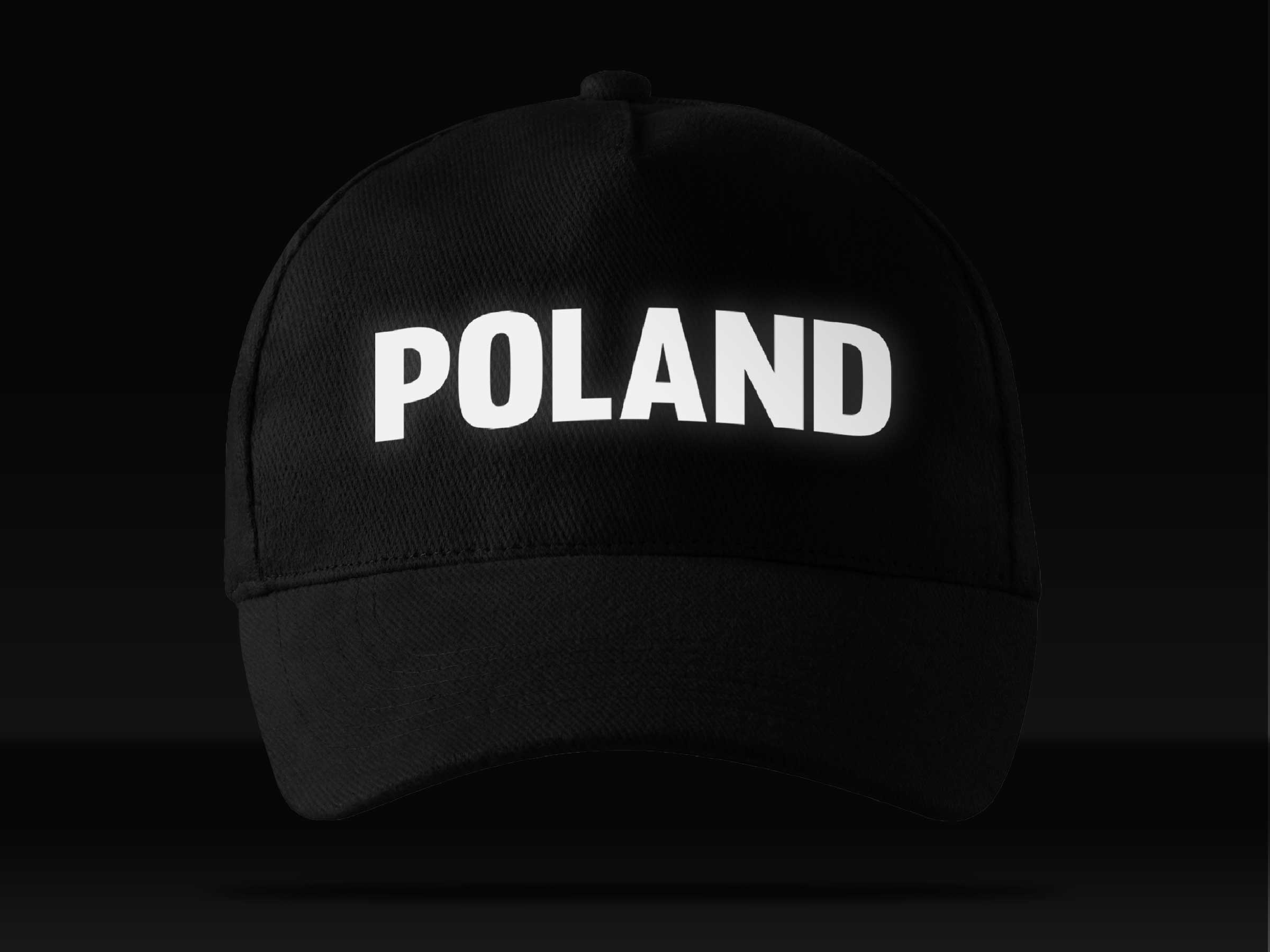 SUPER CZAPKA ODBLASKOWA SREBRNY NAPIS POLAND HIT Kolekcja CZAPKA