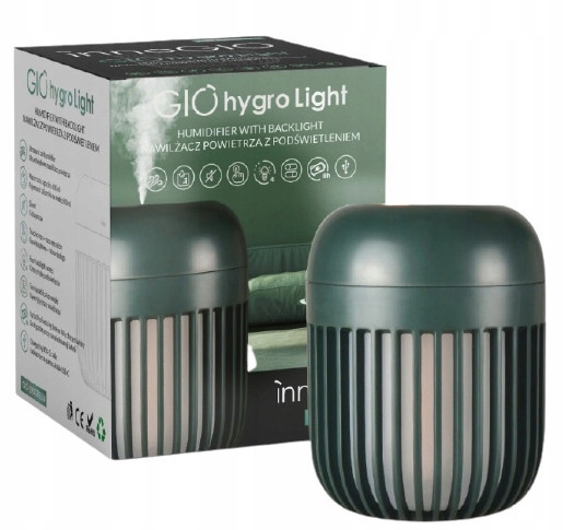 Zvlhčovač vzduchu s podsvícením zelený InnoGIO Giohygro Light GIO-190