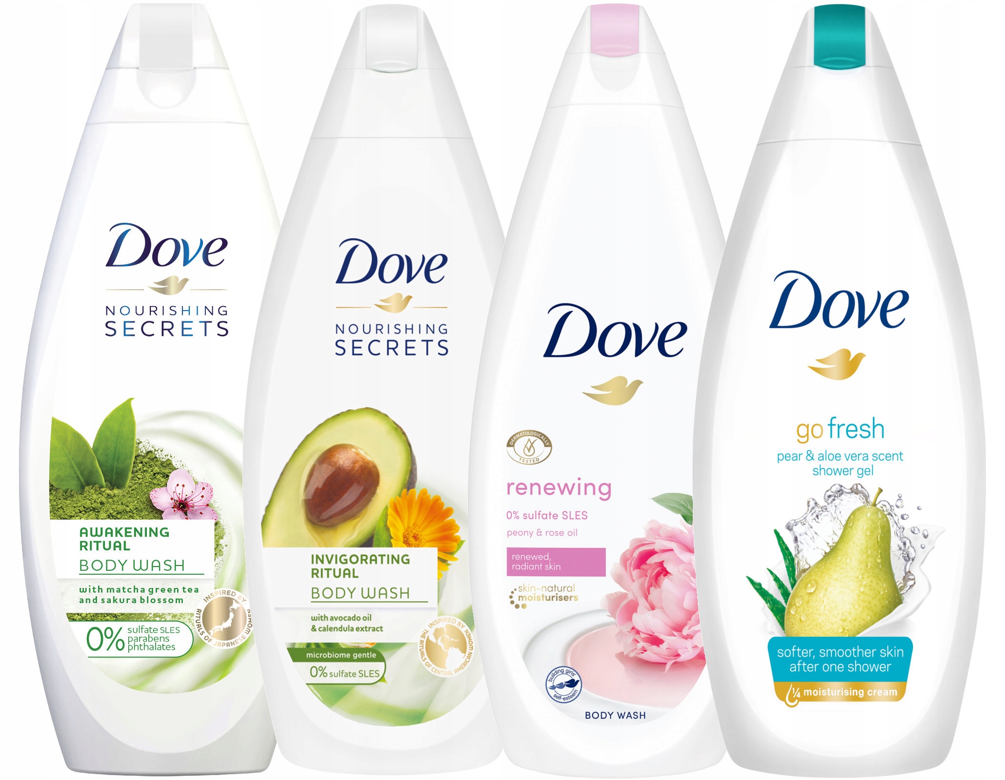 

Dove Żel pod Prysznic Zestaw Odświeżający 4x 750ml