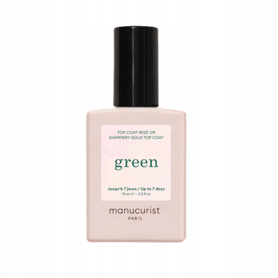 Manucurist Green Top Coat Brokatový Shimmery Gold (Zlatý lesk) 15 ml