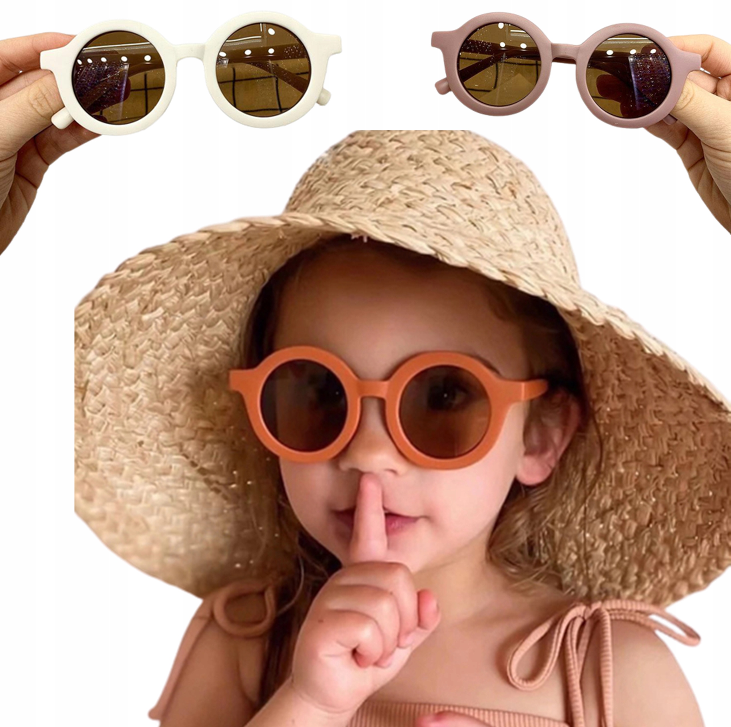 OKRĄGŁE OKULARY OKULARKI PRZECIWSŁONECZNE NA LATO