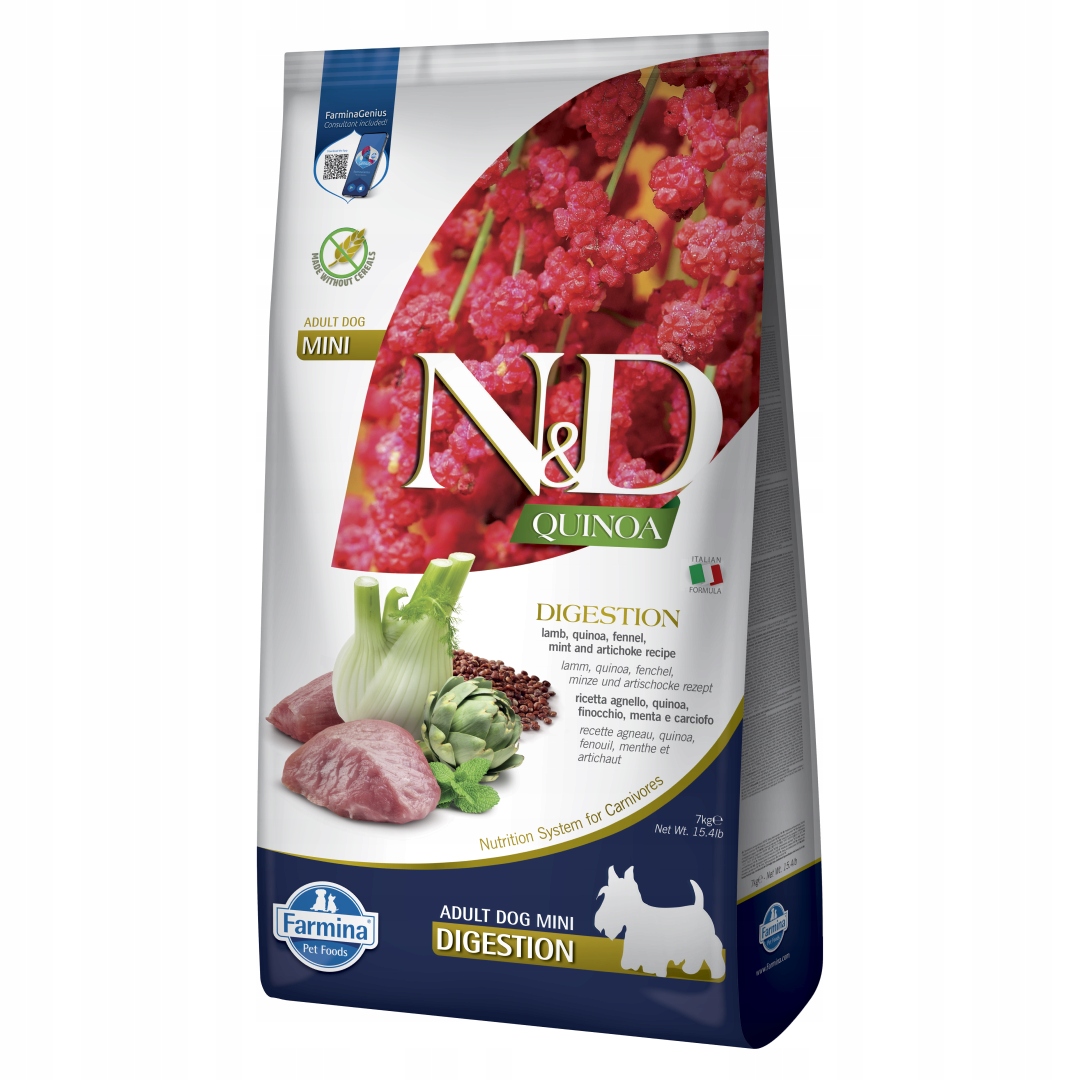Levně Farmina N&d Quinoa Digestion 7 kg Suché Krmivo pro psy malých plemen Jehněčí maso